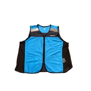 Amazon Prime Mens Blue Reflective Luly Yang Full Zip Sleeveless Vest Size M/L